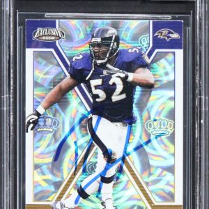 Ravens Ray Lewis Signed 2002 Pacific Exclusive #14 Card Auto GM 10! BAS Slabbed