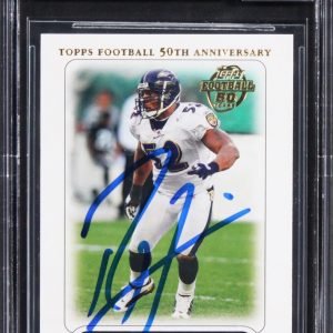 Ravens Ray Lewis Signed 2005 Topps #11 Card Auto Graded Gem Mint 10! BAS Slabbed