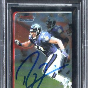Ravens Ray Lewis Signed 2003 Bowman Chrome #6 Card Auto Graded 10! BAS Slabbed
