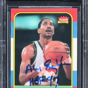 Nuggets Alex English "HOF 97" Signed 1986 Fleer #30 Card Auto GM 10! BAS Slabbed