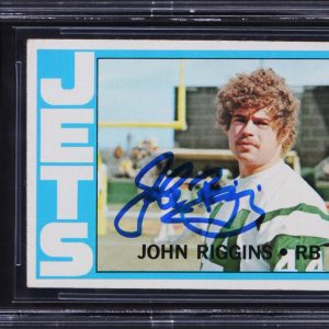 Jets John Riggins Signed 1972 Topps #13 Rookie Card Auto Grade 10! BAS Slabbed