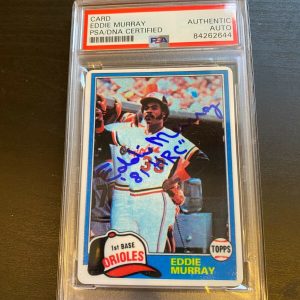 1981 Topps Eddie Murray "1981 HRC" Signed Porcelain Baseball Card PSA DNA