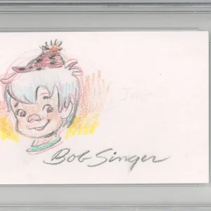 FLINTSTONES Bamm Bamm Original Color Pencil Drawing Signed Bob Singer PSA DNA