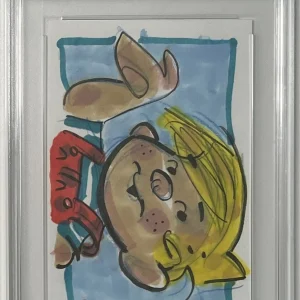 Ron Ferdinand Original Dennis The Menace Color Original Drawing Signed PSA DNA