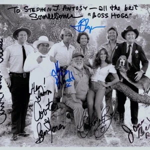BOOKE WOPAT BACH BEST JONES +2 Signed 8x10 Dukes of Hazzard Cast Photo JSA LOA