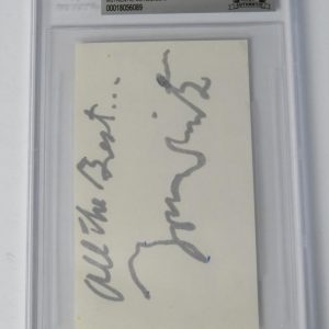 TOM WAITS Signed Autograph Auto 3x5 Index Card Cut Page Slab BAS JSA