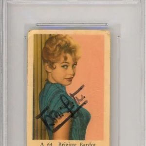 1957 Dutch Film Stars Brigitte Bardot Trading Card SIGNED PSA DNA COA Autograph