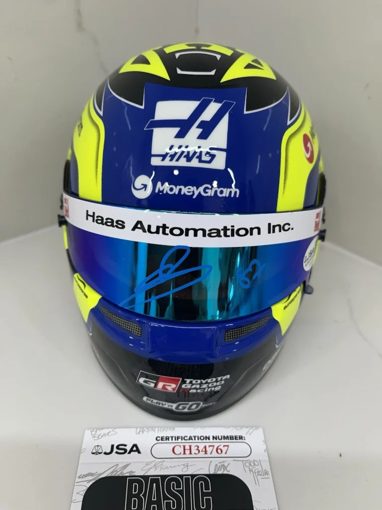 Ollie Oliver Bearman Signed official 1:2 Mini Helmet HAAS F1 JSA CERT 1