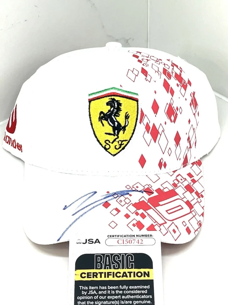 Charles Leclerc Hand Signed 2024 Monaco Hat Ferrari F1 Formula 1 JSA Cert #1