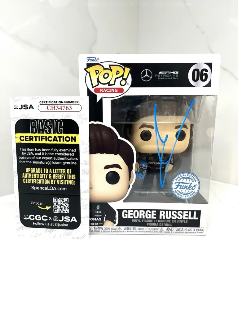 George Russell Hand Signed Mercedes Formula 1 F1 Funko Pop # 06 JSA Cert