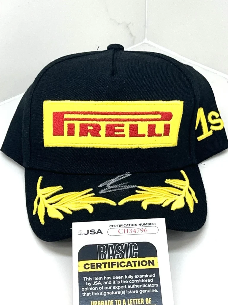 Oliver Ollie Bearman Signed Pirelli Hat Ferrari Formula 1 F1 Driver JSA Cert