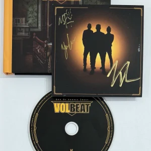 BAND SIGNED AUTOGRAPH VOLBEAT God Of Angels Trust Art Card & CD BAS Beckett COA