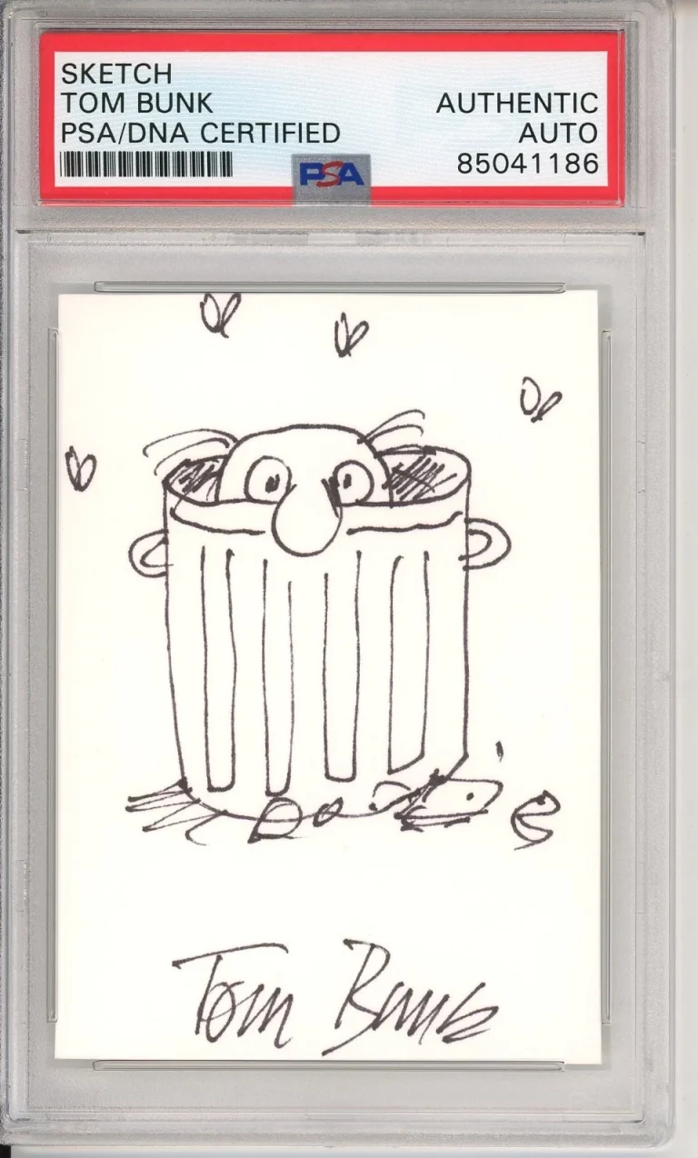 Garbage Pail Kids Original Sketch Drawing Signed AUTOGRAPH Tom Bunk PSA DNA COA