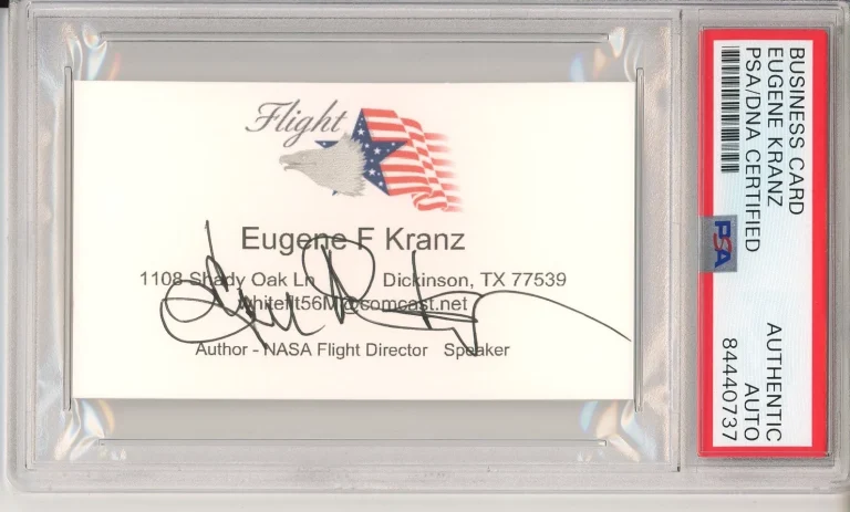 NASA FLIGHT DIRECTOR EUGENE KRANZ SIGNED BUSINESS CARD PSA DNA COA APOLLO AUTO