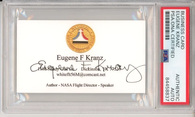 NASA FLIGHT DIRECTOR EUGENE KRANZ AUTOGRAPH BUSINESS CARD PSA DNA COA SPACE MOON
