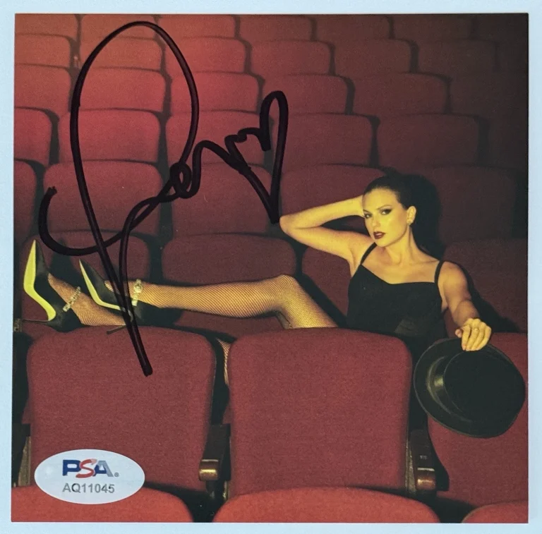 SIGNED DRUNK HEART TAYLOR SWIFT LIFE OF A SHOWGIRL PICTURE #4 & CD PSA DNA COA