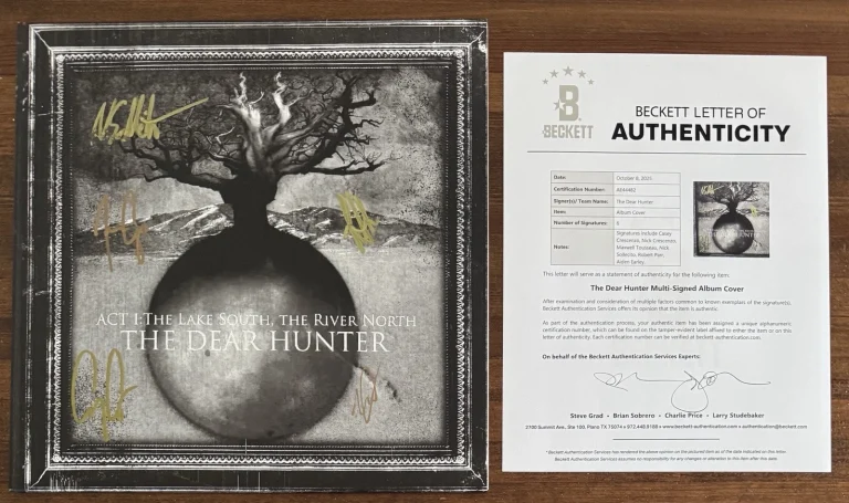 ALL SIGNED THE DEAR HUNTER ACT I Maroon VINYL LP BAS BECKETT COA AUTOGRAPH AUTO