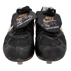 Tino Martinez Signed 1998 Game Used NY Yankees Cleats With Steiner & PSA DNA COA