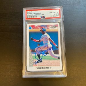 1990 Leaf Frank Thomas RC Signed Autographed Porcelain Baseball Card PSA DNA