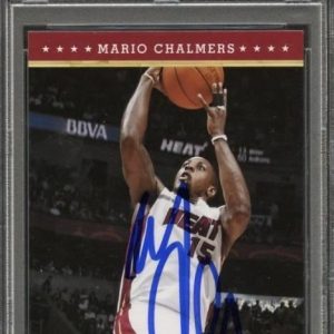 2012-13 NBA Hoops #159 Mario Chalmers Signed Card AUTO Grade 10 PSA Slabbed Heat
