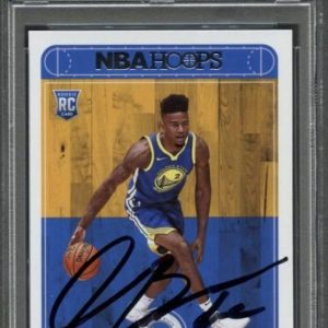 2017 Panini NBA Hoops #288 Jordan Bell Signed Card AUTO PSA Slabbed Warriors RC
