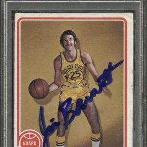 1973-74 TOPPS #108 Jim Barnett Signed Card AUTO PSA Slabbed