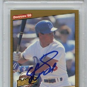 1986 Donruss Highlights #50 Steve Sax Signed Card AUTO Grade 10 PSA Slabbed