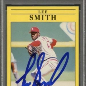 1991 Fleer #660 Lee Smith Signed Card AUTO Grade 10 PSA Slabbed