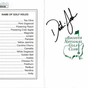 DUSTIN JOHNSON SIGNED AUTOGRAPH AUGUSTA NATIONAL SCORECARD 2020 MASTERS WIN JSA