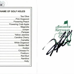 HIDEKI MATSUYAMA SIGNED AUTOGRAPH AUGUSTA NATIONAL SCORECARD - 2021 MASTERS JSA