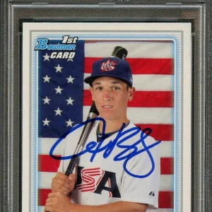 2010 Topps 1st Bowman Card #95 Alex Bregman Signed Card PSA Slabbed Auto 10 USA