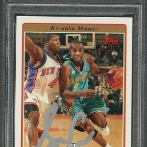 2006-07 Topps #155 Speedy Claxton Signed Card Auto 10 PSA Slabbed Hawks