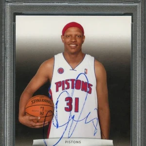2009-10 Panini Prestige #58 Charlie Villanueva Signed Card AUTO PSA/DNA Slabbed