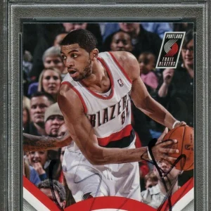 2013-14 Panini Prestige #12 Nicolas Batum Signed Card AUTO PSA Slabbed Blazers