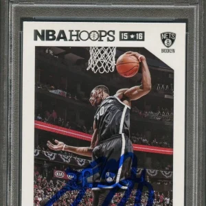 2015-16 NBA Hoops #50 Thaddeus Young Signed Card AUTO 10 PSA Slabbed Nets