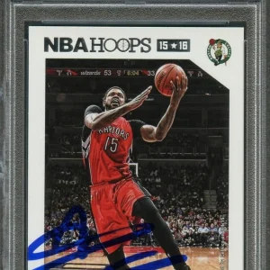 2015-16 NBA Hoops #95 Amir Johnson Signed Card AUTO PSA Slabbed Celtics