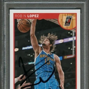 2013-14 NBA Hoops #138 Robin Lopez Signed Card AUTO PSA Slabbed