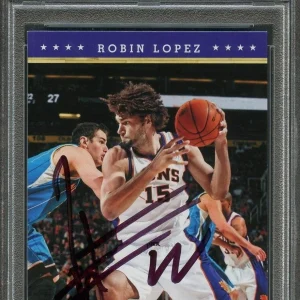2012-13 NBA Hoops #207 Robin Lopez Signed Card AUTO PSA Slabbed Suns