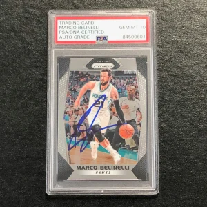2017-18 Panini Prizm #106 Marco Belinelli Signed Card AUTO 10 PSA Slabbed Hornet