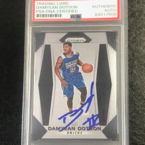 2017-18 Panini Prizm #272 Damyean Dotson Signed Card AUTO PSA Slabbed RC Knicks