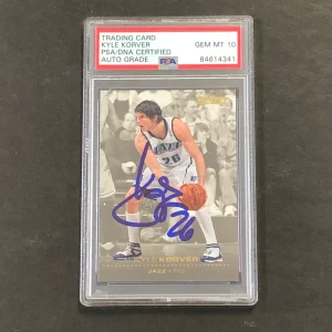 2008-09 SkyBox Basketball #163 Kyle Korver Signed Card AUTO 10 PSA Slabbed Jazz
