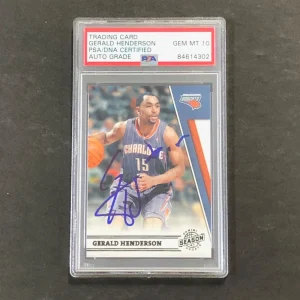 2010-11 Panini Season Update #76 Gerald Henderson Signed AUTO 10 PSA Slabbed Bob