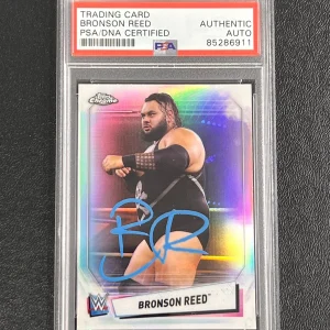 2021 Topps Chrome #76 Bronson Reed Signed Card AUTO PSA/DNA Slabbed WWE