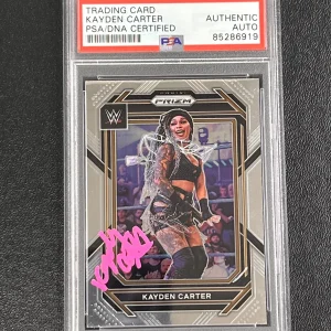 2023 Panini Prizm #118 Kayden Carter Signed Card AUTO PSA/DNA Slabbed WWE