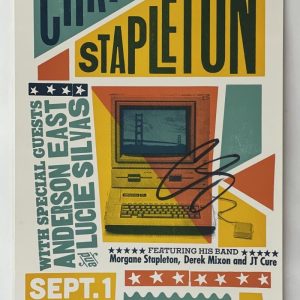 CHRIS STAPLETON SIGNED AUTOGRAPH 12X23 CONCERT TOUR POSTER MOUNTAIN VIEW CA JSA