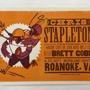 CHRIS STAPLETON SIGNED AUTOGRAPH 13X18 CONCERT TOUR POSTER ROANOKE 4/20/17 JSA