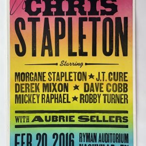CHRIS STAPLETON SIGNED AUTOGRAPH 13X21 CONCERT TOUR POSTER NASHVILLE 2/20/16 JSA