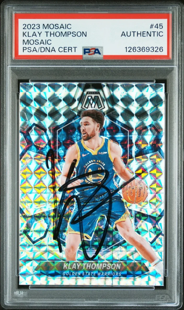 2023 Panini Mosaic #45 Klay Thompson signed card PSA A Auto A