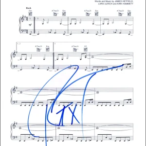 Robert Trujillo Metallica Signed Autograph Enter Sandman Sheet Music w/ JSA COA