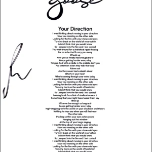 Rick Mitarotonda Goose Signed Autograph Your Direction Lyric Sheet w/ JSA COA
